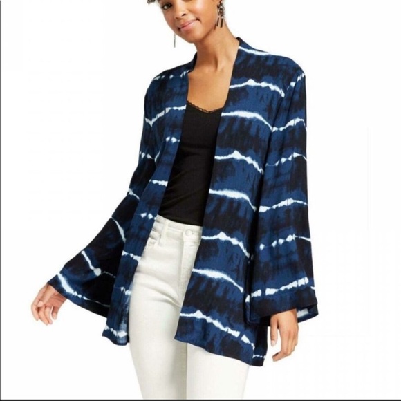 Xhilaration Tops - Xhilaration blue tie dye kimono cardigan